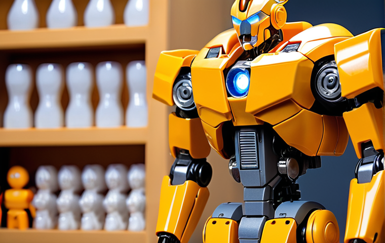 A meticulously detailed close-up shot of a Tobot X transforming action figure. The figure is captured mid-transformation from a car into its robot mode, showcasing the intricate mechanical joints, interlocking panels, and clever engineering. Warm, focused lighting highlights the textures of plastic and subtle metallic parts, emphasizing the ingenuity of the design and evoking a sense of discovery and the "aha!" moment. The background is a softly blurred, warm-toned display shelf, suggesting a collector's prized item.